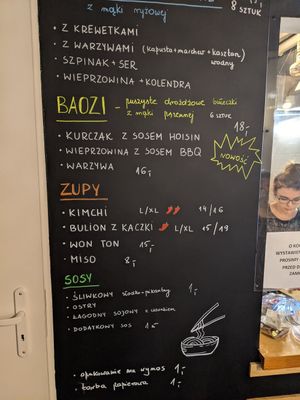 Pictures from the menu at Parowar in Olsztyn