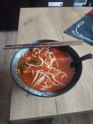Vegan kimchi soup at Parowar in Olsztyn