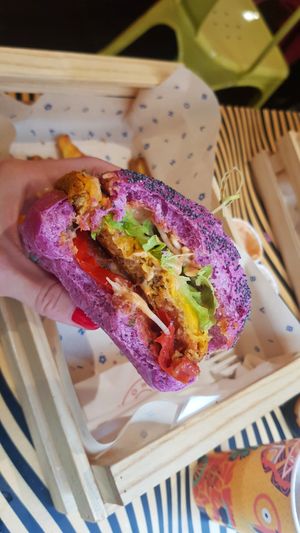 Cherry bomb burger at Flower Burger in Rome