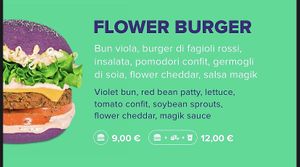 copied from menu - description of burger  at Flower Burger in Rome
