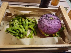 Cherry Bomb (lentil patty) at Flower Burger in Rome