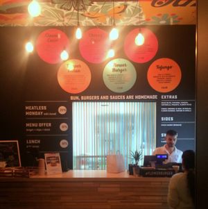 Order at the counter at Flower Burger in Rome