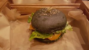 Vegan burger at Flower Burger in Rome