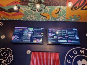 Menu above counter at Flower Burger in Rome