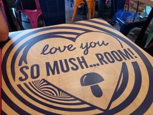 Table at Flower Burger in Rome