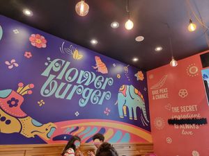 Interior at Flower Burger in Rome