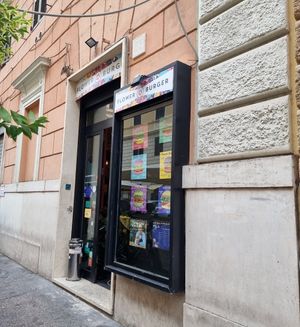 Entrance, step up, not accessible at Flower Burger in Rome
