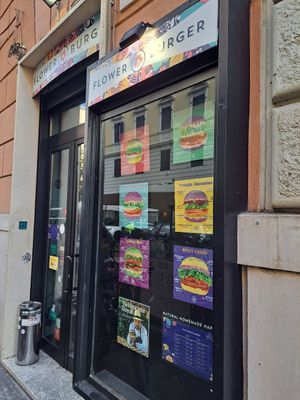 Exterior at Flower Burger in Rome