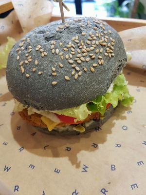 Cheesy burger at Flower Burger in Rome