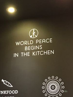 A motto to cook by! at Flower Burger in Rome