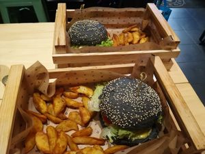 Flower burger menu and the cheesy cecio menu at Flower Burger in Rome