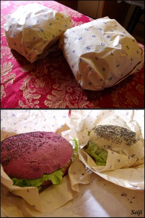 Vegan Burgers Pink and White at Flower Burger in Rome