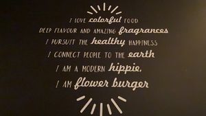 Super cute wall art at Flower Burger in Rome