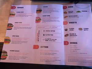 menu at Flower Burger in Rome