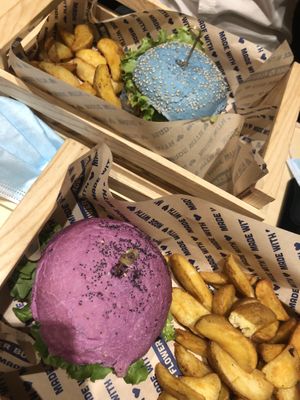 Ocean burger and Cherry bomb burger at Flower Burger in Rome