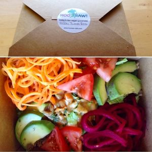HooRaw Buddha Bowl in our compostable to-go container. at HooRaw Sunshine Coast Vegan + Market in Sechelt