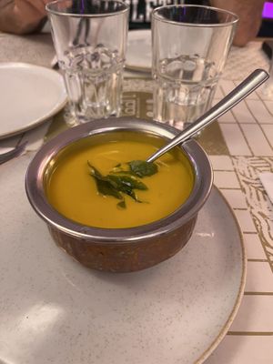 Pumpkin soup  at Naan in Medellin