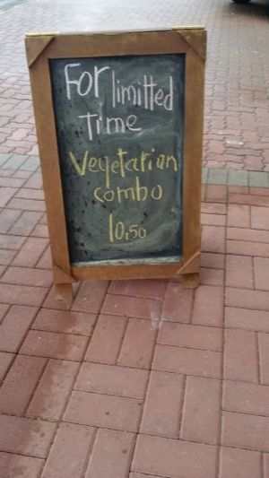 Vegetarian deal ( sandwich plus soup plus drink) at Hot & Toasty in Langley