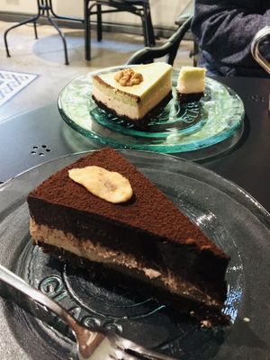 Mint and Lemon cake, Choc Banana Cake at Salted Cafe in Sofia