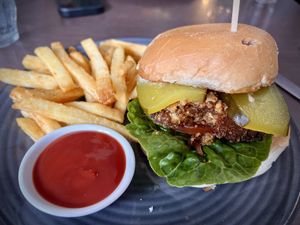 Cauliflower and mushroom burger   at Laneway Cafe in Devonport