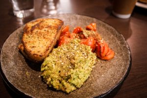 smashed avocado at Laneway Cafe in Devonport