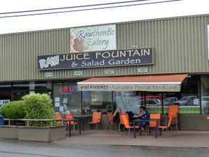 Front door at Rawthentic Eatery in Courtenay