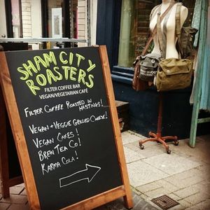 Look for the sign outside The Clockwork Crow!!! at Sham City Roasters in Hastings