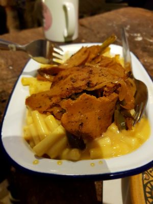 Philly steak mac and cheese at Sham City Roasters in Hastings