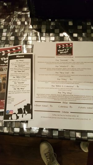 menu at That's a Vegan Wrap in Winter Park