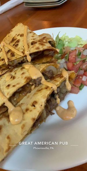 Impossible Quesadilla at Great American Pub in Phoenixville