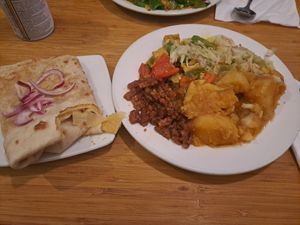 Vega Roti (also already slightly eaten 😅) at Warung Mini in Rotterdam