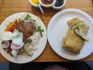 Gado gado and roti roll at Warung Mini in Rotterdam