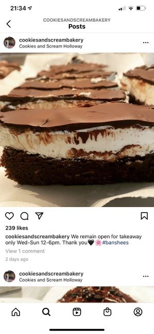 Opening hours 12-6pm as of 10 April 2021 at Cookies and Scream - Drayton Park in North London