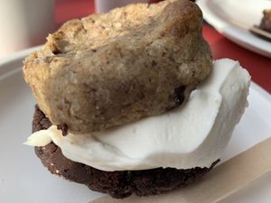 Cookie sandwich  at Cookies and Scream - Drayton Park in North London