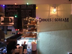 Inside  at Cookies and Scream - Drayton Park in North London