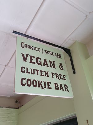 Sign at Cookies and Scream - Drayton Park in North London