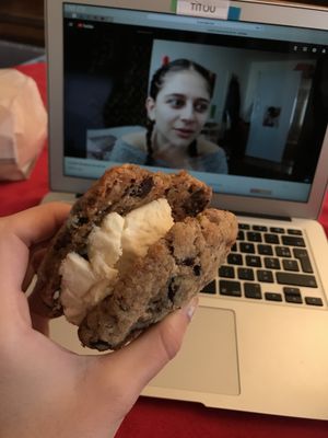 Cookie sandwich at Cookies and Scream - Drayton Park in North London