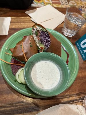 Rainbow wrap  at Wild Living Foods in Los Angeles