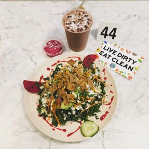 OJAI RANCH SALAD AND CACOA CEREMONY SMOOTHIE!  at Wild Living Foods in Los Angeles