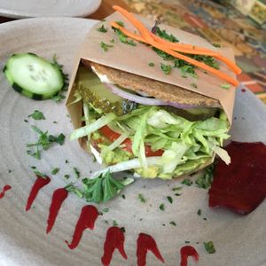 Guacamole burger at Wild Living Foods in Los Angeles