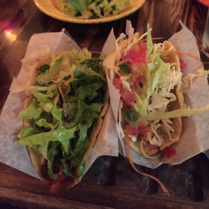 black bean and pineapple taco, battered avocado taco at Tacos & Beer in Las Vegas