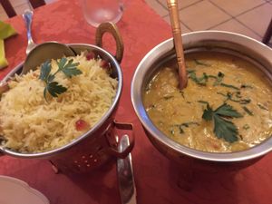 Rice and tarka dal  at Osho Ayuleela in Hamburg
