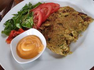 Quinoa 'steak' - gluten free option at Casa Esquina in Isla De Pascua