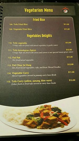 vegetarian menu at Pho Saigon in Anchorage