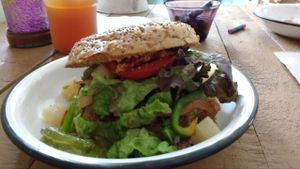 Hamburguesa de setas  at Chia Fonda Vegana in Guadalajara