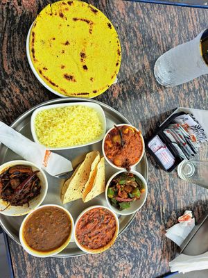 Vegan rajasthani thali at Yummy Yoga Cafe in Udaipur