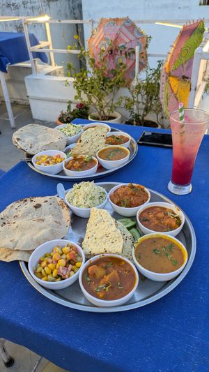 Thali (veganised) at Yummy Yoga Cafe in Udaipur