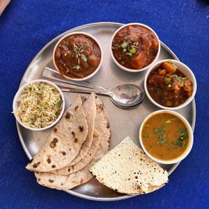 Vegan Thali  at Yummy Yoga Cafe in Udaipur