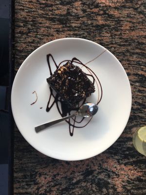 Gorgeous vegan brownie! at Yummy Yoga Cafe in Udaipur