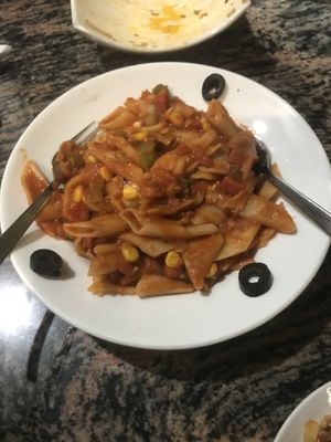 Veg tomato pasta at Yummy Yoga Cafe in Udaipur